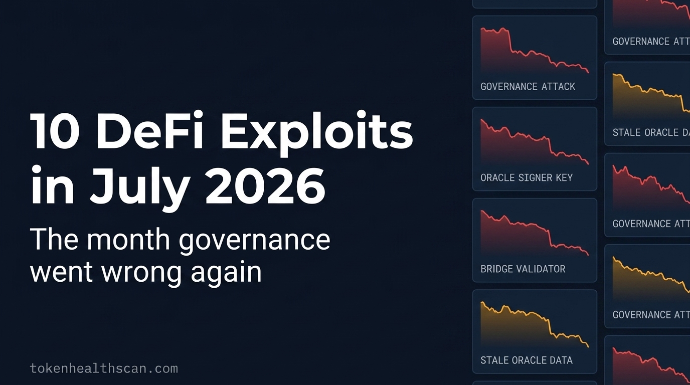 10 DeFi exploits July 2026 — governance concentration recurs at 5x scale